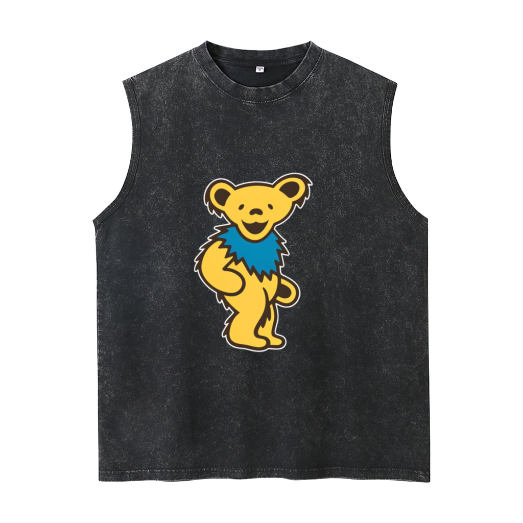 Grateful Dead washed graphic tank top with Daphyl's Dancing Bears Romper graphic