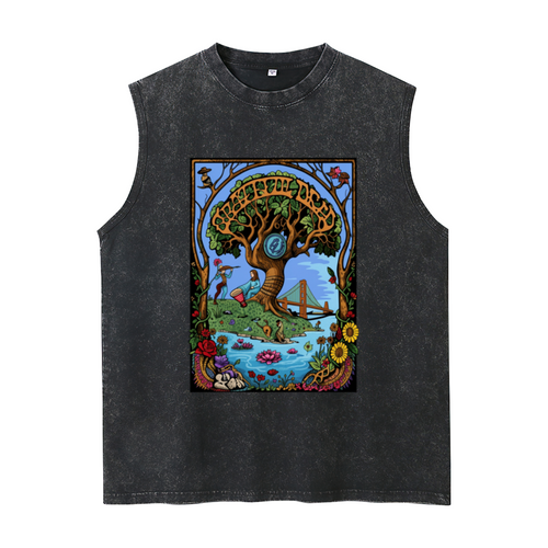 Grateful Dead washed graphic tank top with 60th Anniversary graphic