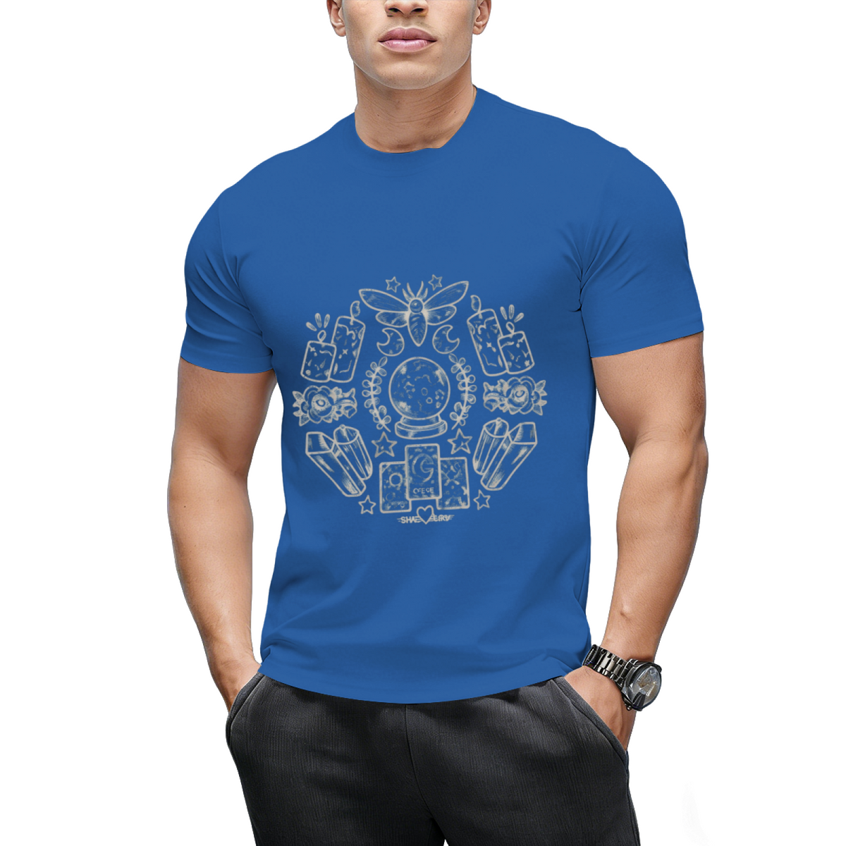 Witch Coven Tarot Cards and Crystal Balls (white) Graphic T-Shirt