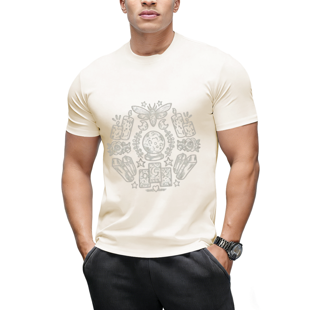 Witch Coven Tarot Cards and Crystal Balls (white) Graphic T-Shirt