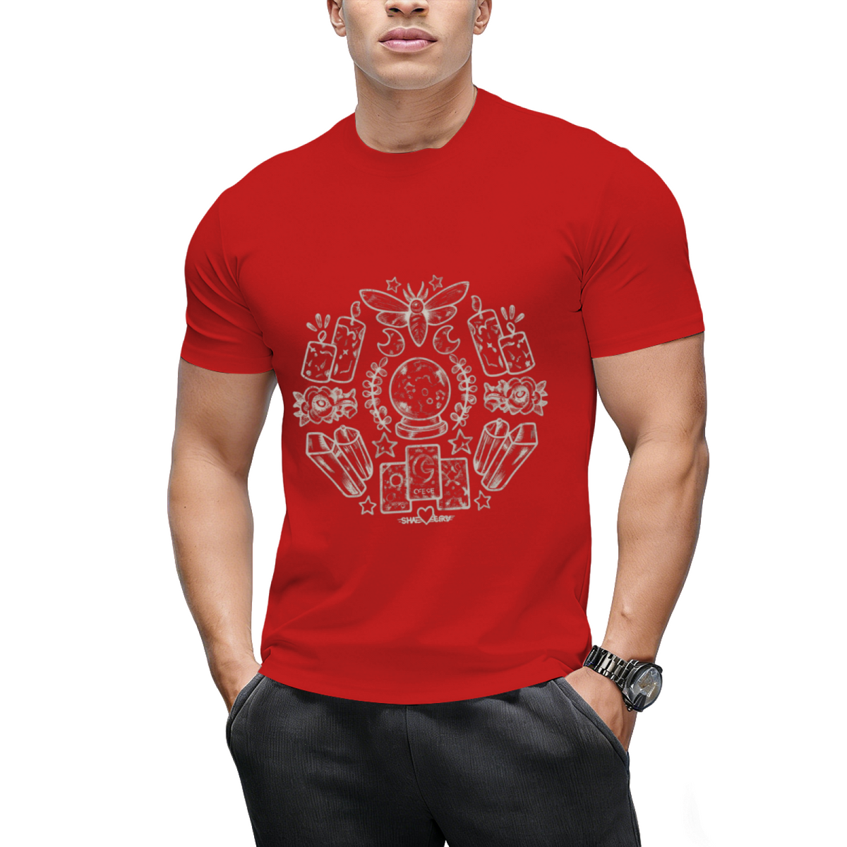 Witch Coven Tarot Cards and Crystal Balls (white) Graphic T-Shirt