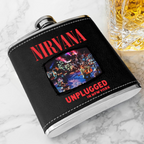 Nirvana Unplugged Floral 6oz vintage-style stainless steel hip flask product image