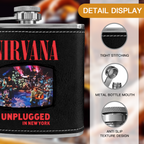 Nirvana Unplugged Floral 6oz vintage-style stainless steel hip flask product image