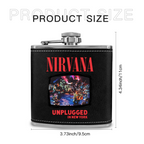 Nirvana Unplugged Floral 6oz vintage-style stainless steel hip flask product image