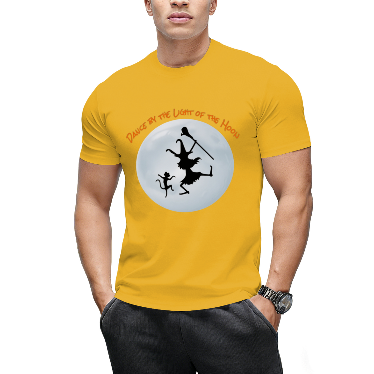 Moonlight Witch and Black Cat Graphic T-Shirt
