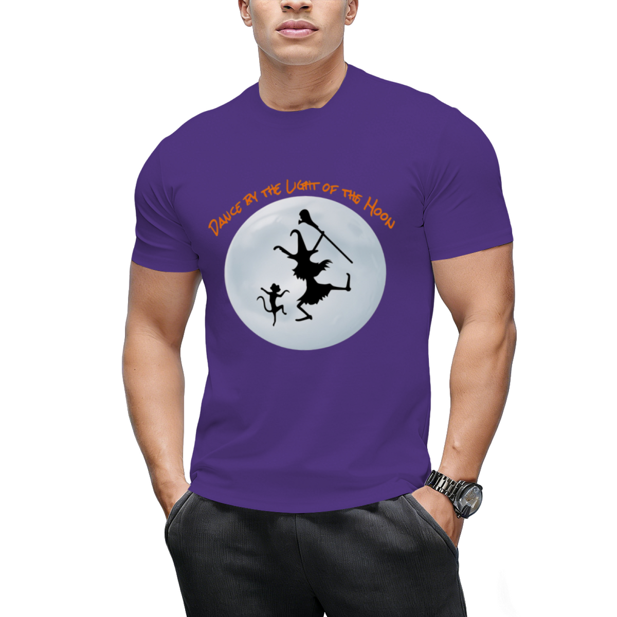 Moonlight Witch and Black Cat Graphic T-Shirt