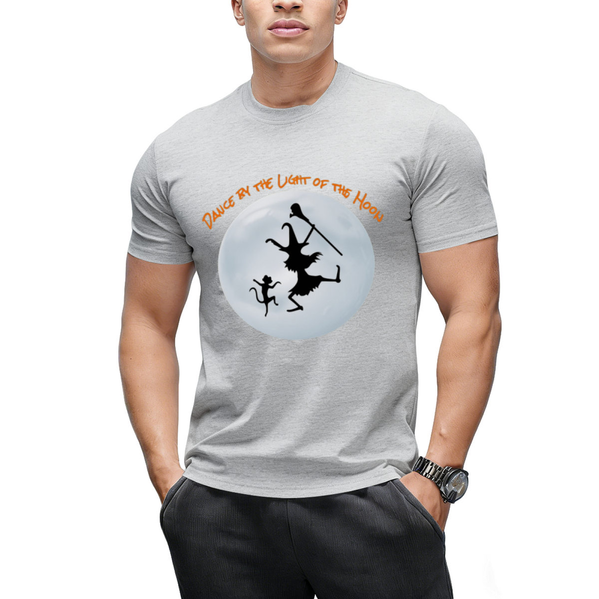 Moonlight Witch and Black Cat Graphic T-Shirt