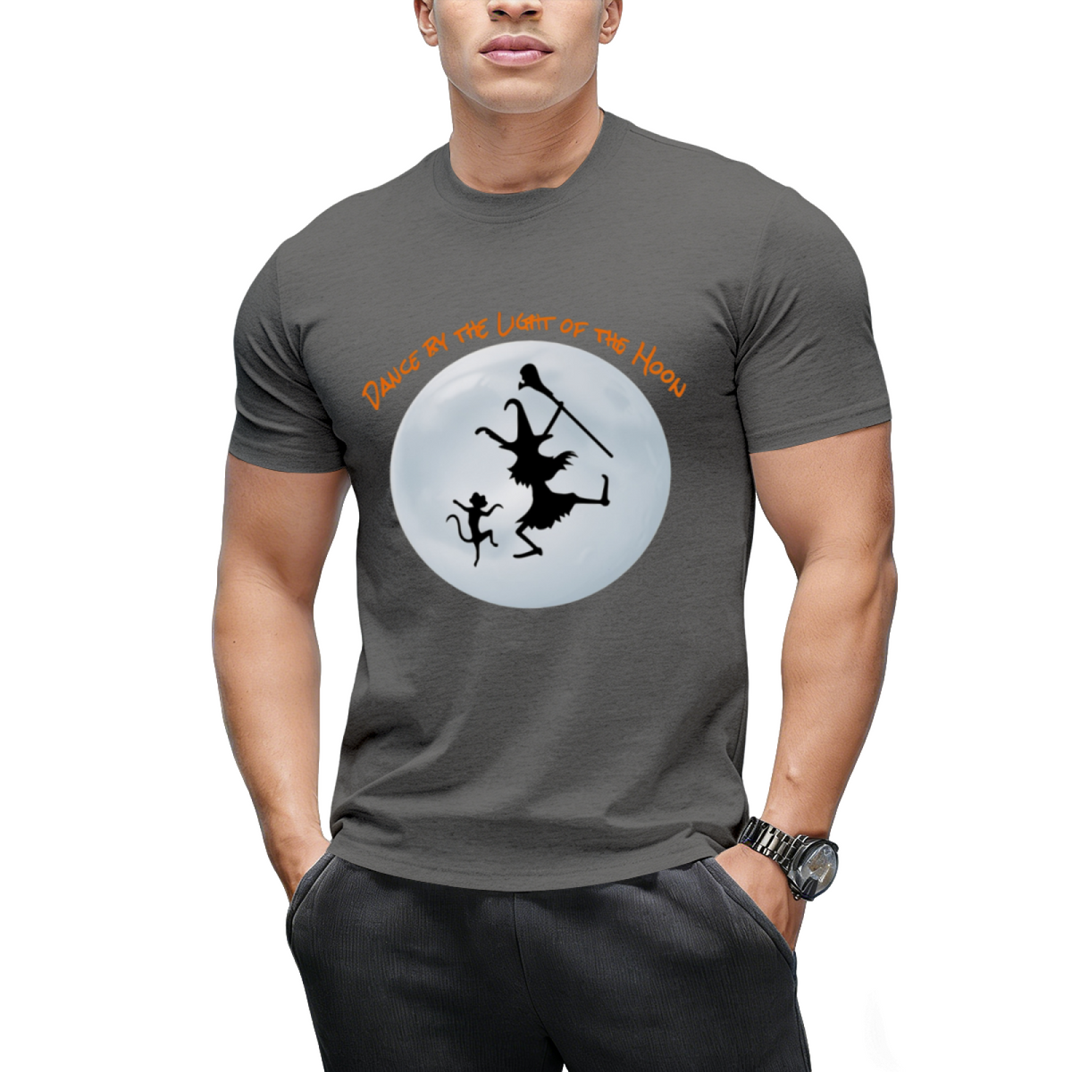 Moonlight Witch and Black Cat Graphic T-Shirt