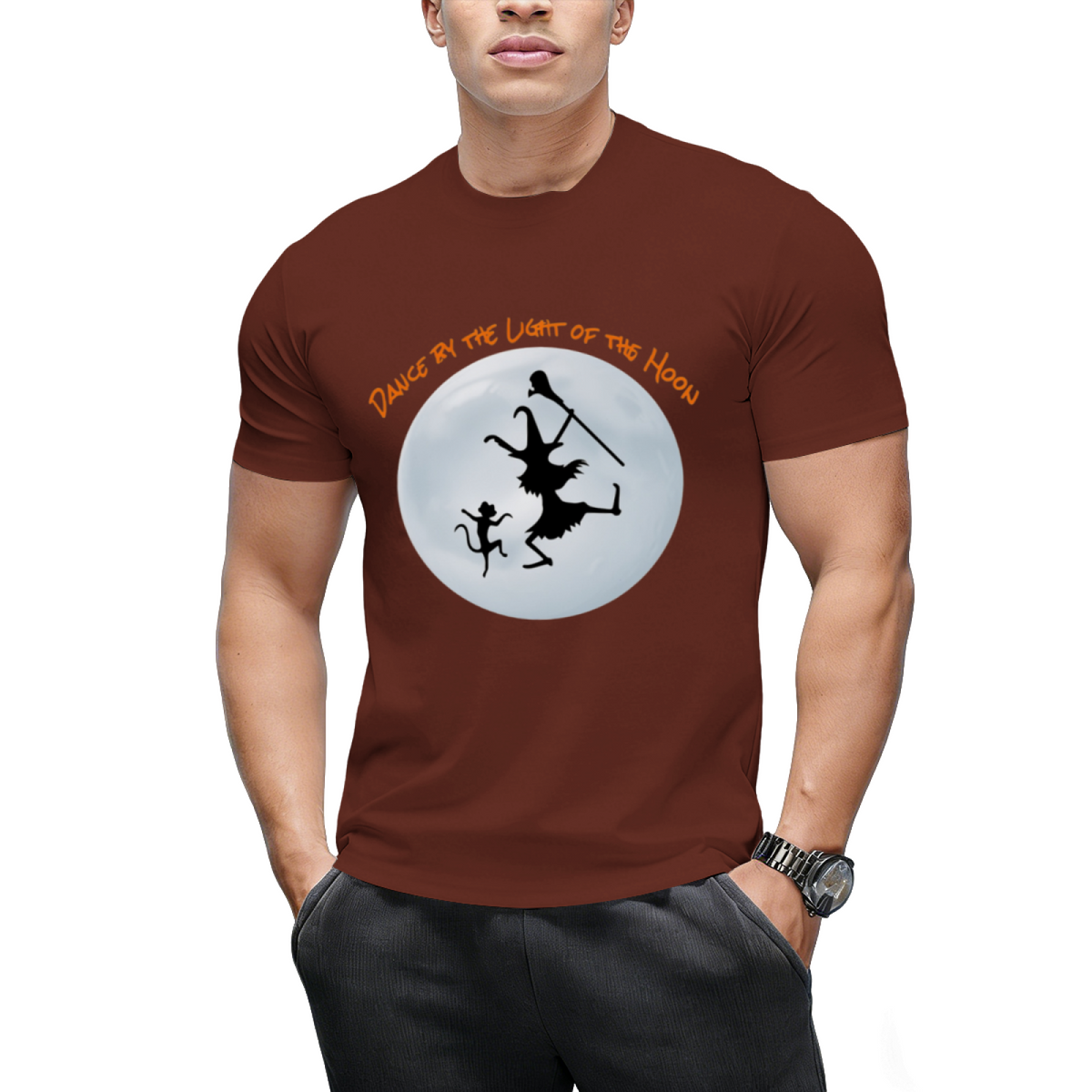 Moonlight Witch and Black Cat Graphic T-Shirt