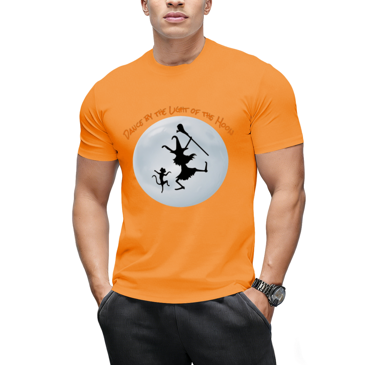Moonlight Witch and Black Cat Graphic T-Shirt