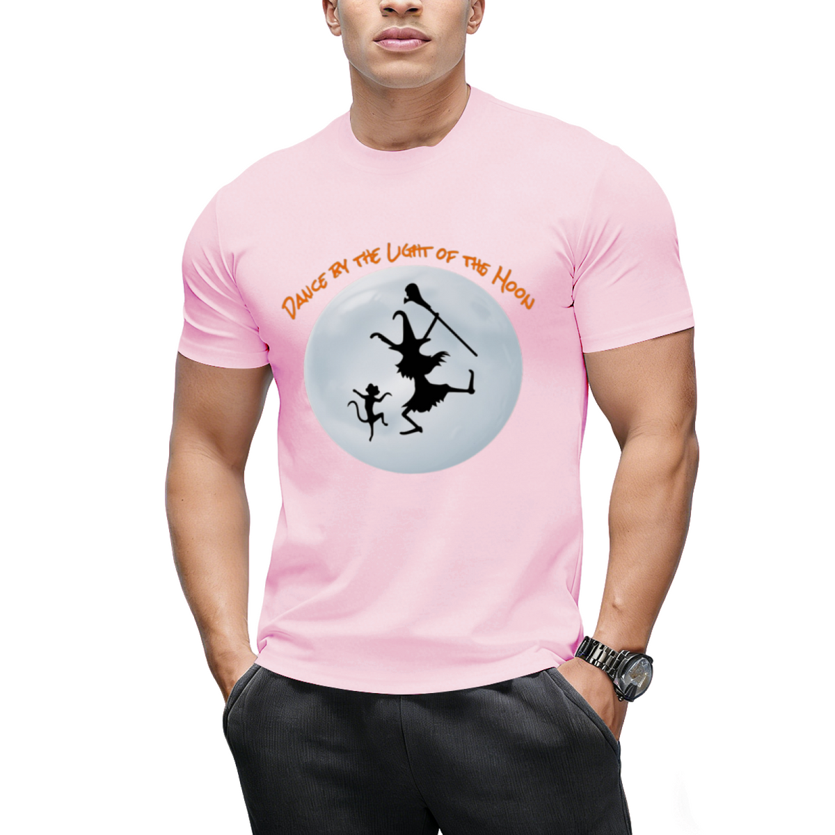 Moonlight Witch and Black Cat Graphic T-Shirt
