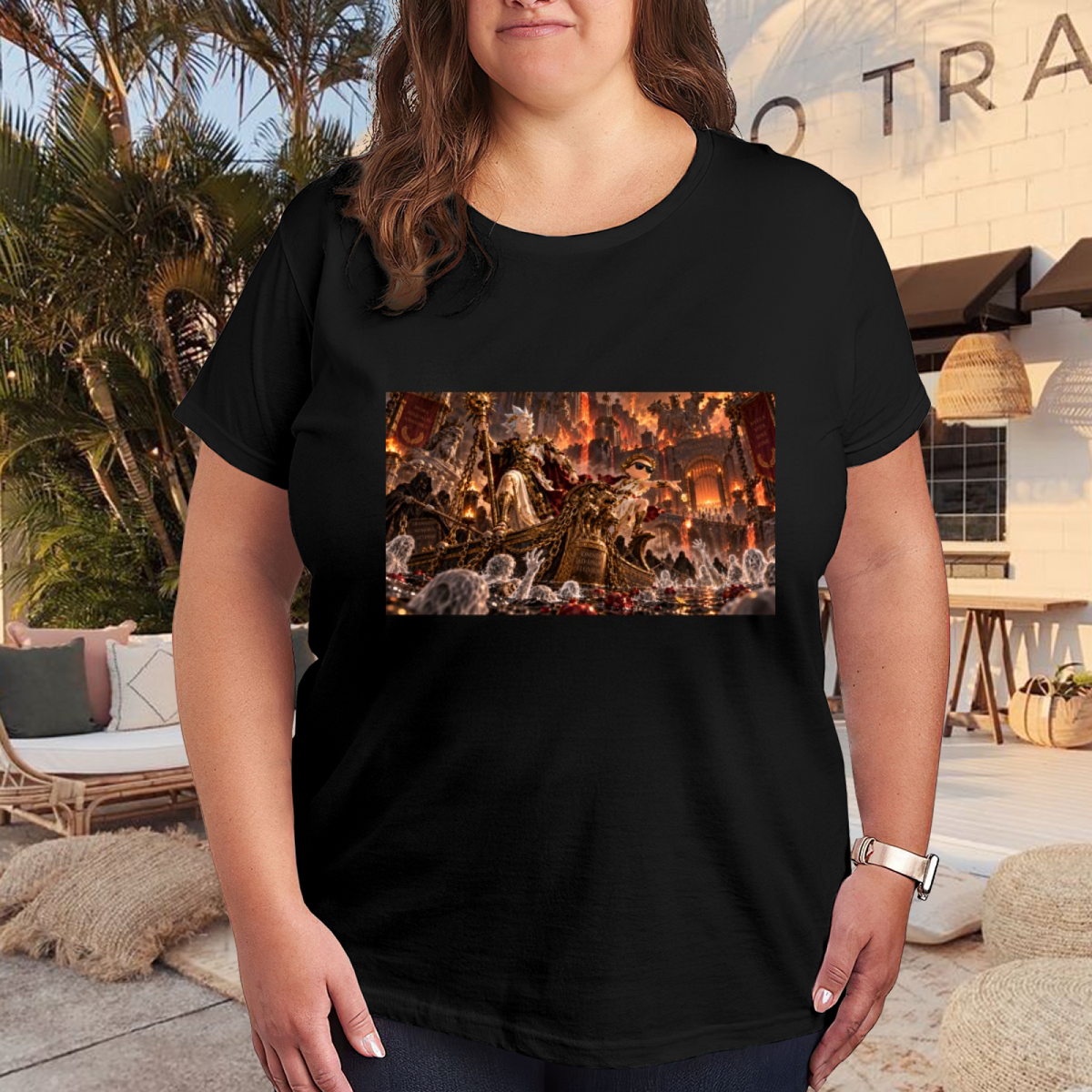 Royal Firelit Throne Women's T-Shirt for Fantasy Events
