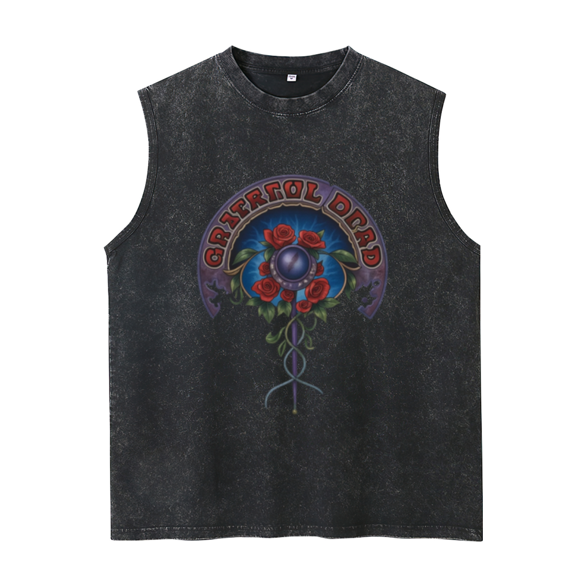 Grateful Dead washed graphic tank top with Sceptor Tie Dye graphic