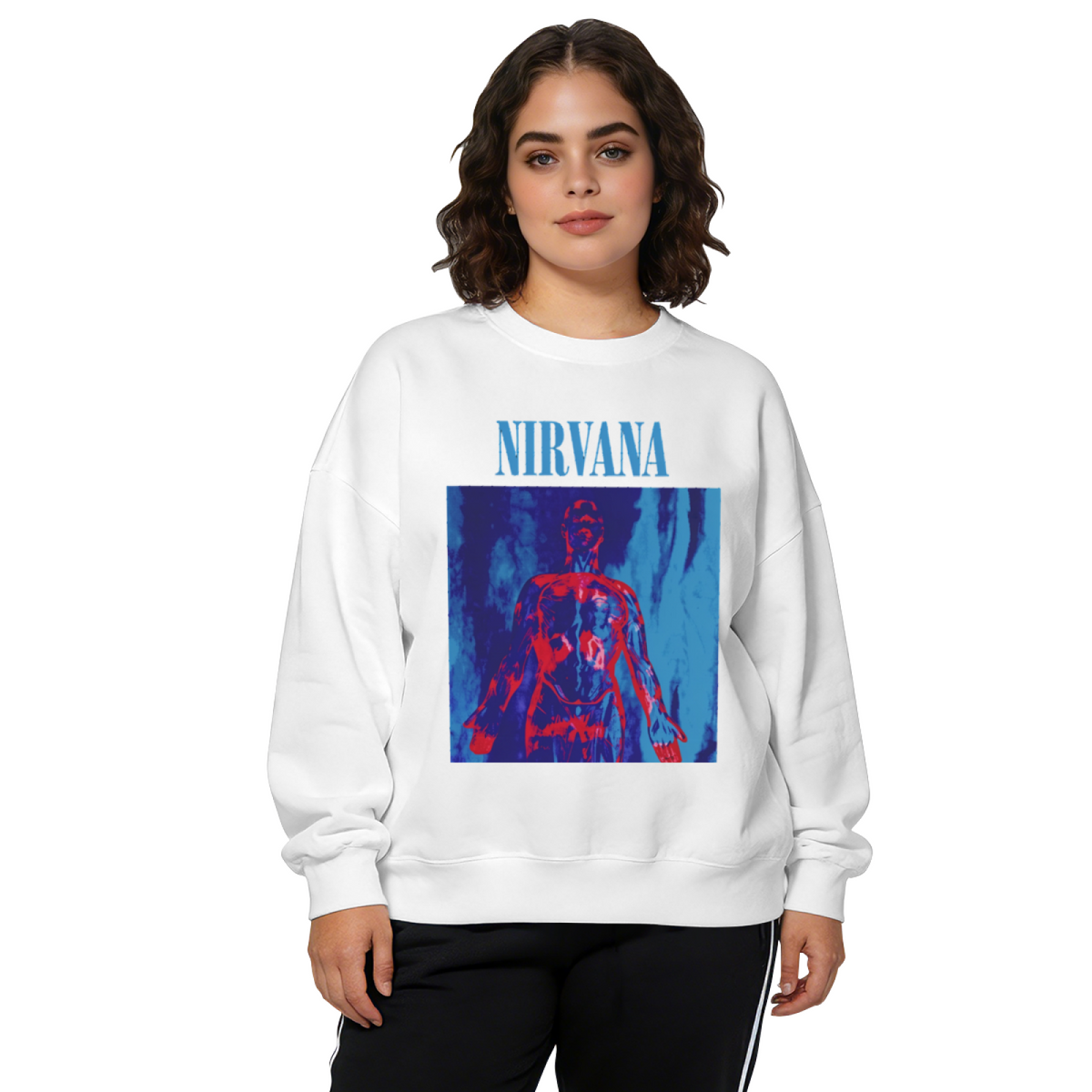 Nirvana Red Blue Anatomy Crewneck Sweatshirt