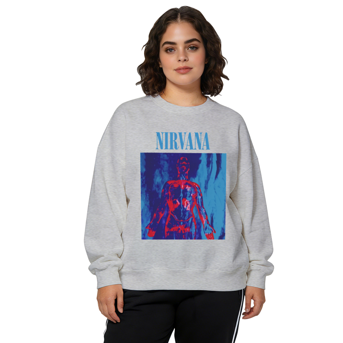 Nirvana Red Blue Anatomy Crewneck Sweatshirt