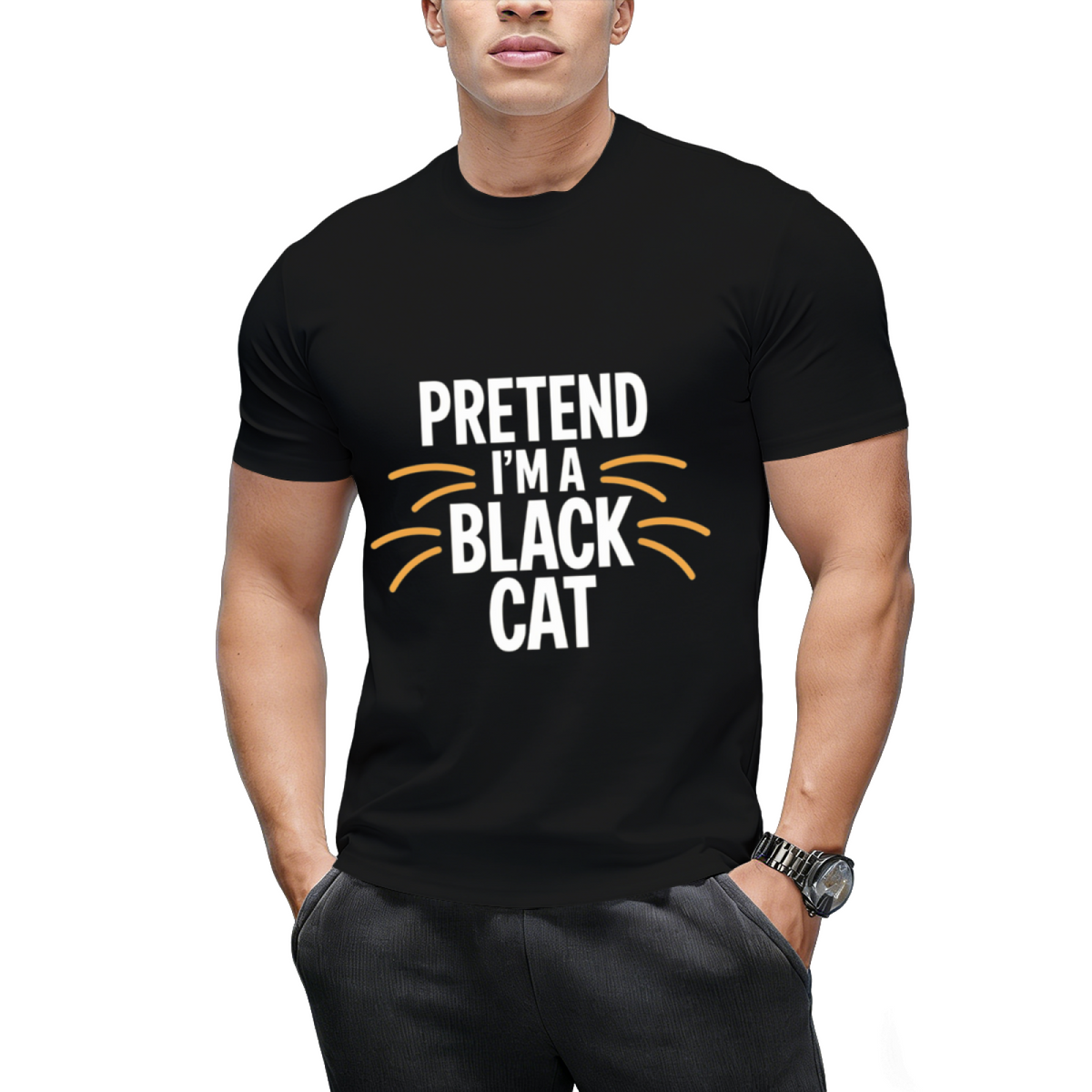 Pretend I'm a Black Cat Graphic T-Shirt