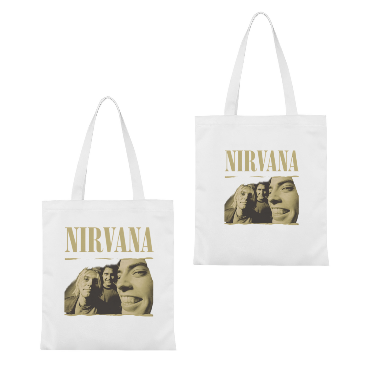 Nirvana Torn Edge Graphic Canvas Tote Bag