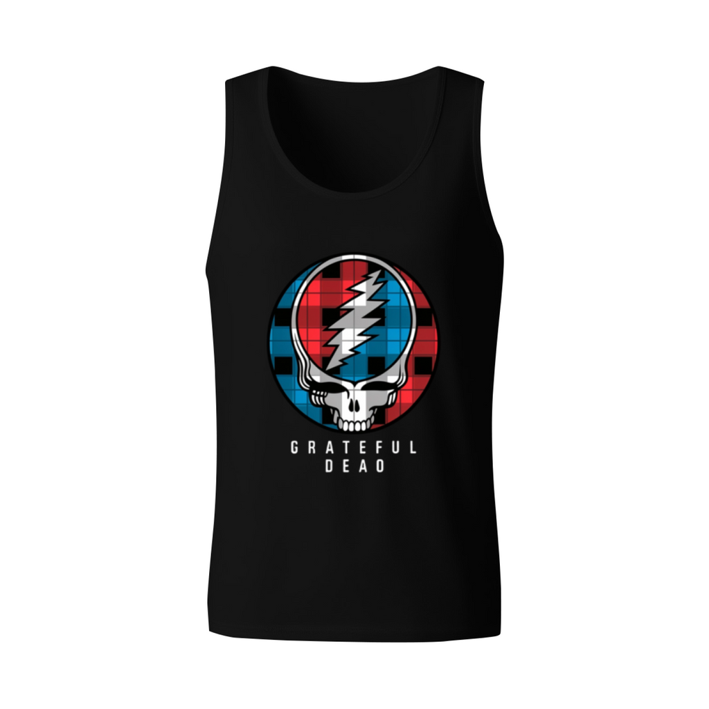 Grateful Dead Plaid Steal Your Face graphic tank top product image