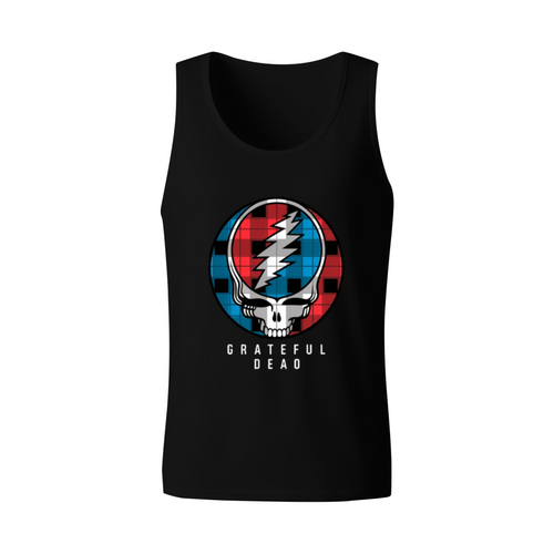 Grateful Dead Plaid Steal Your Face graphic tank top product image