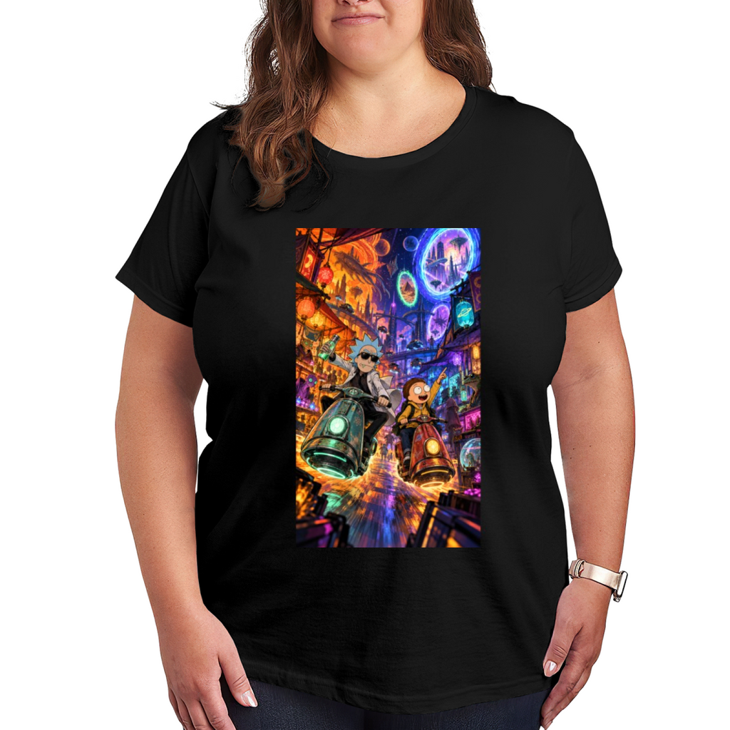 Flying Scooter Duo Women's T-Shirt for Summer Outings