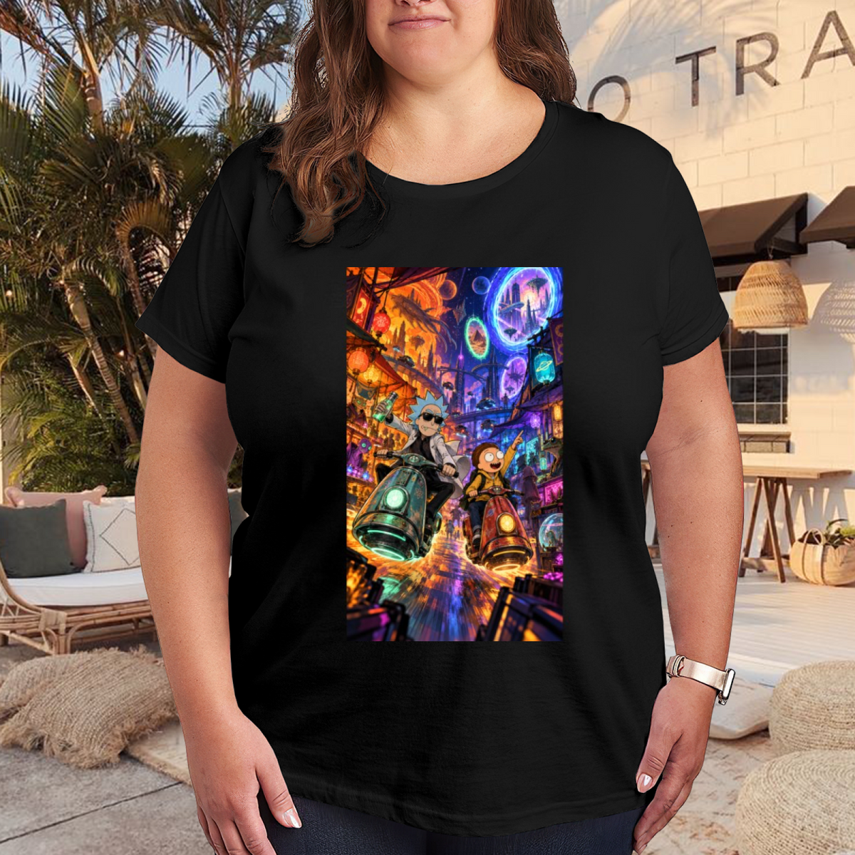 Flying Scooter Duo Women's T-Shirt for Summer Outings