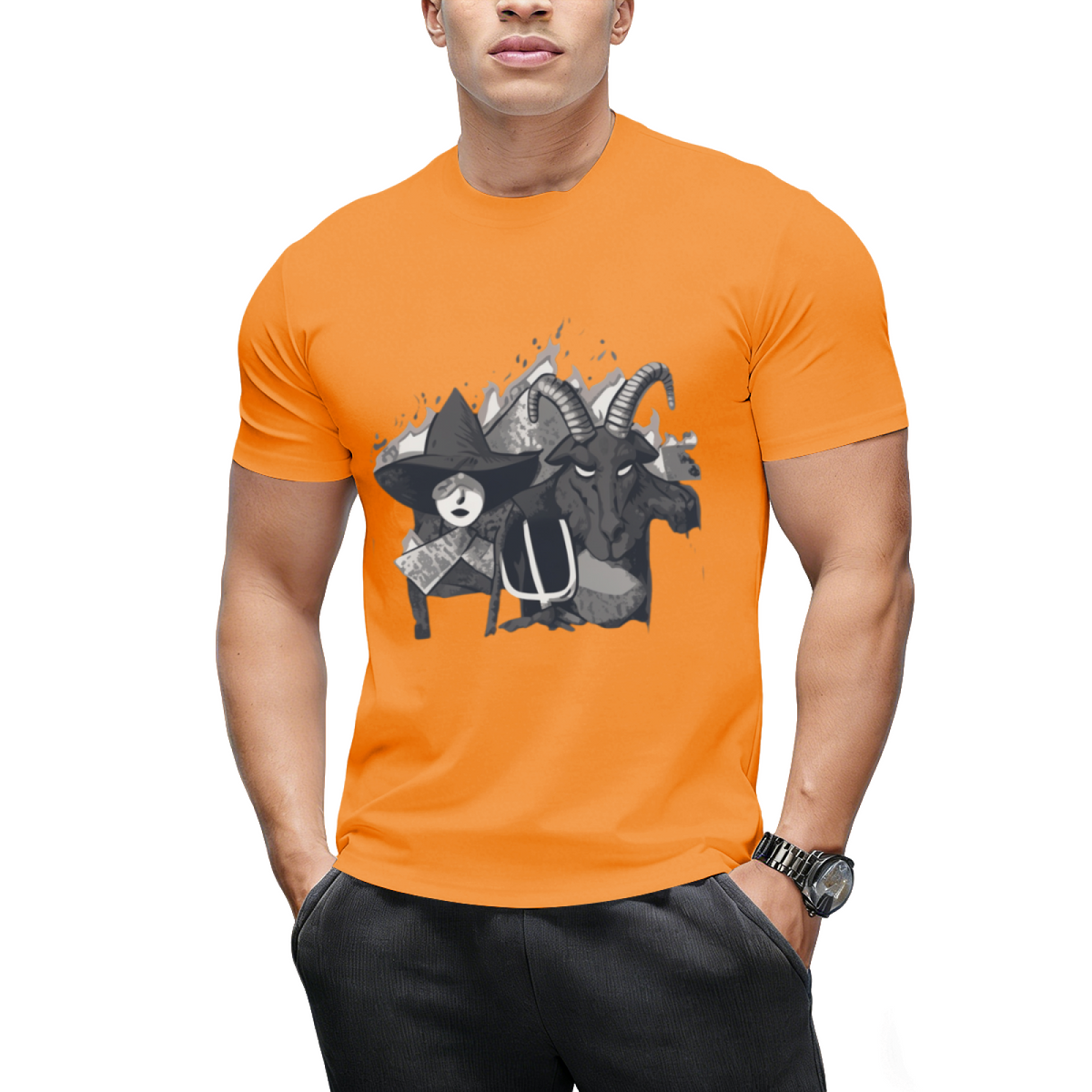 Witch and Demon American Gothic Graphic T-Shirt