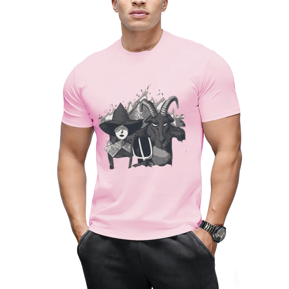 Witch and Demon American Gothic Graphic T-Shirt