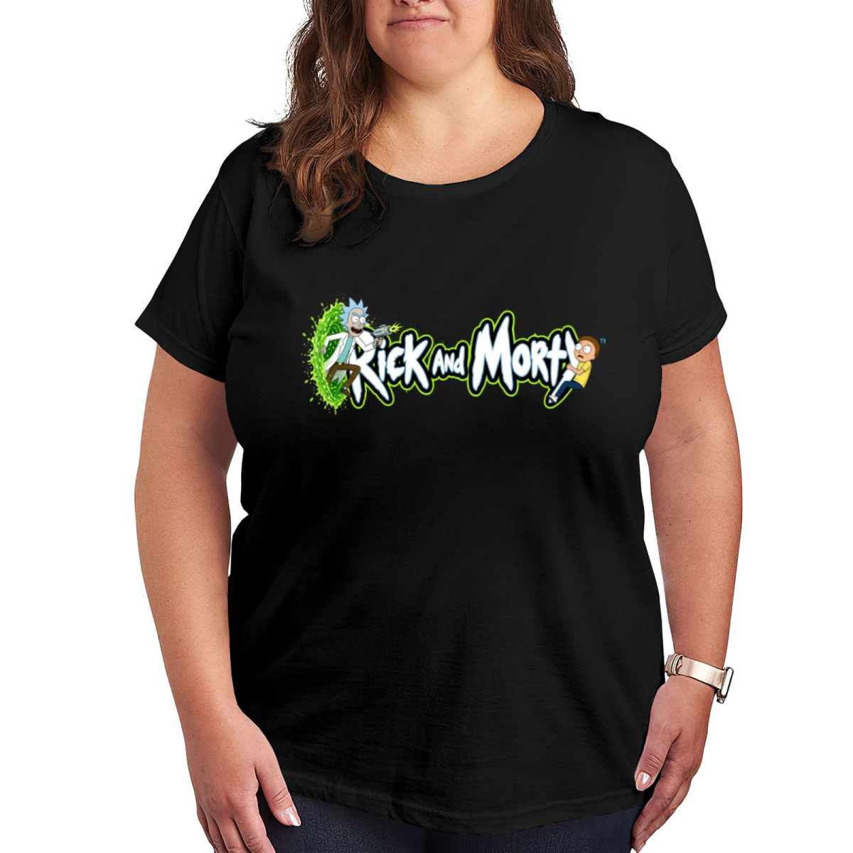 Green Portal Cartoon Art Women's T-Shirt for Summer Days