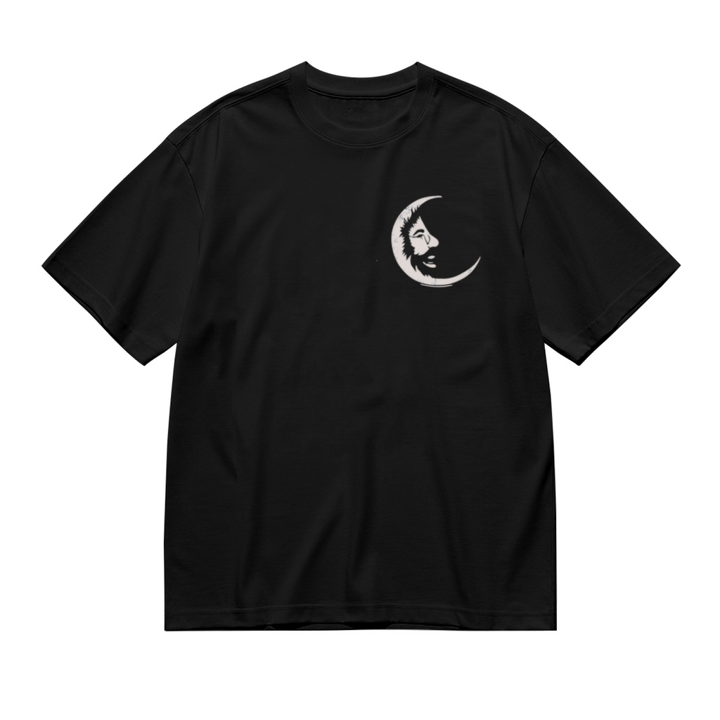 Grateful Dead Blue tie-dye Jerry Garcia with a white crescent moon face print called graphic T-shirt product image
