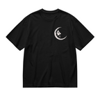 Grateful Dead Blue tie-dye Jerry Garcia with a white crescent moon face print called graphic T-shirt product image