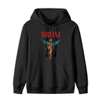 Hoodie product image with in utero blue wing angel artwork, black colorway