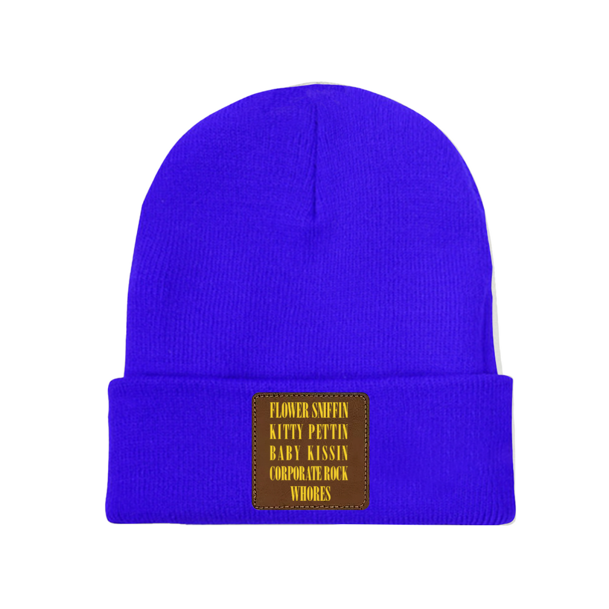 Nirvana Smiley Face Square Patch Knit Beanie