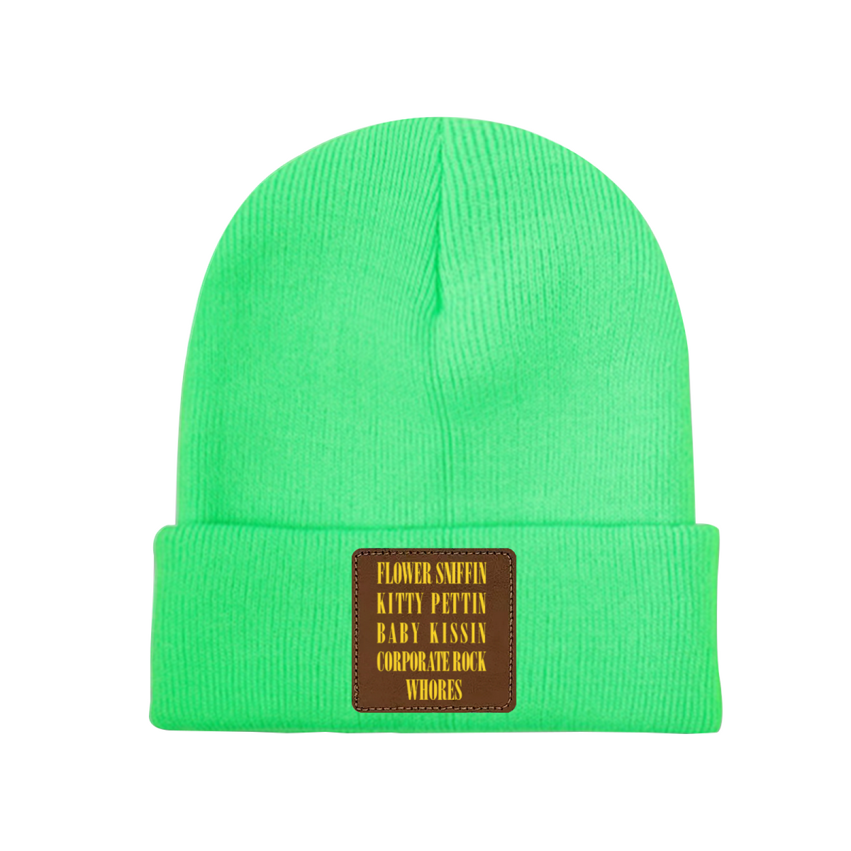 Nirvana Smiley Face Square Patch Knit Beanie