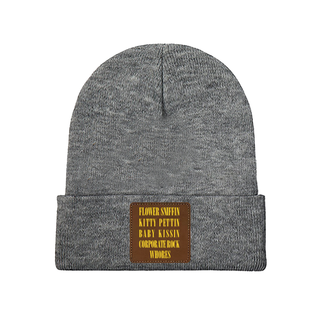 Nirvana Smiley Face Square Patch Knit Beanie
