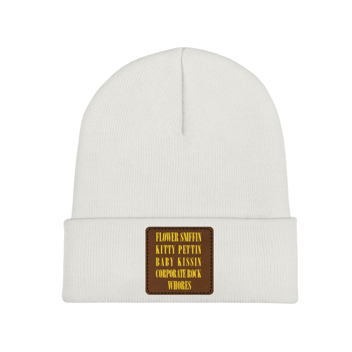 Nirvana Smiley Face Square Patch Knit Beanie