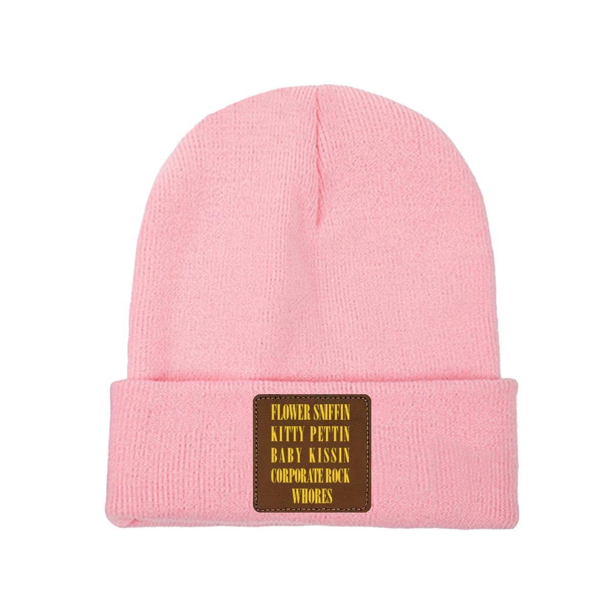 Nirvana Smiley Face Square Patch Knit Beanie