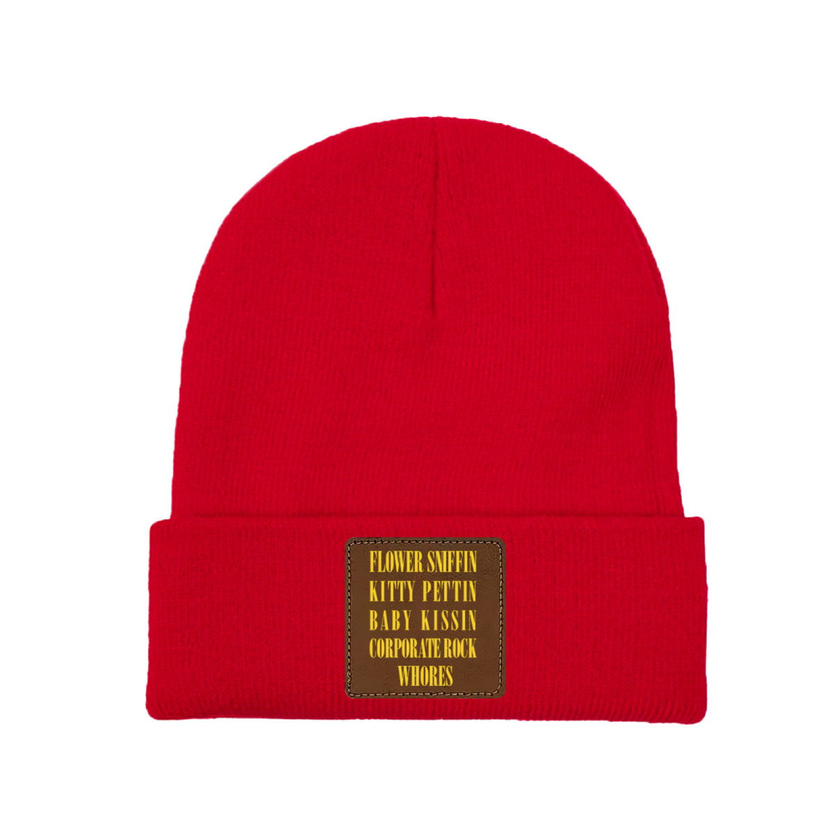 Nirvana Smiley Face Square Patch Knit Beanie