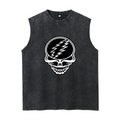 Grateful Dead washed graphic tank top with Black and White Steal Your Face Skull graphic