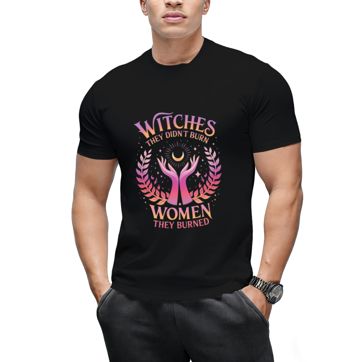 They Didn't Burn Witches Feminist Witch Women's Rights Graphic T-Shirt