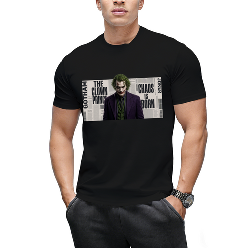 Clown Newsprint Collage Men's T-Shirt for Halloween