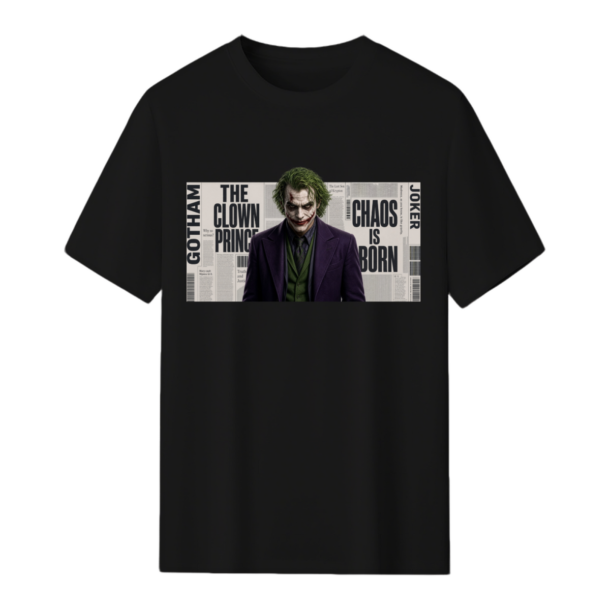Clown Newsprint Collage Men's T-Shirt for Halloween