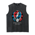 Grateful Dead washed graphic tank top with Plaid Steal Your Face graphic