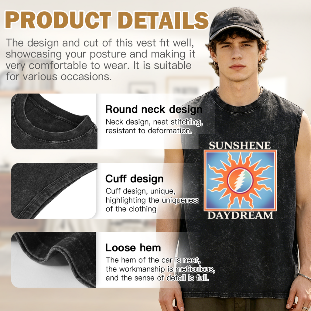 Grateful Dead washed graphic tank top with Sunshine Daydream graphic