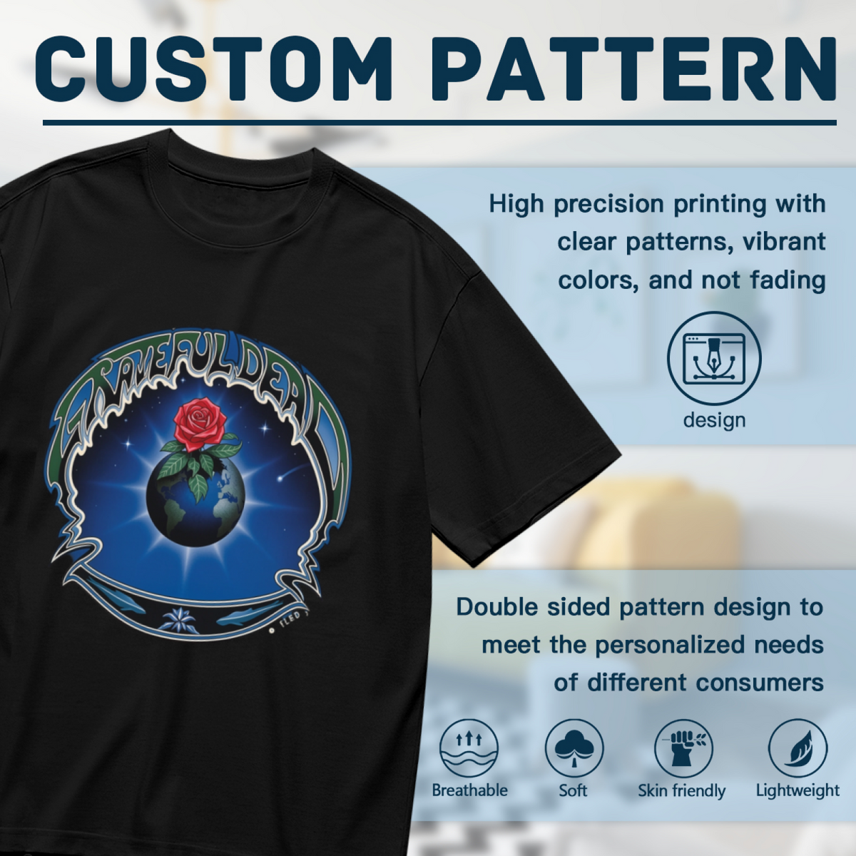 Grateful Dead Earth Rose Tie Dye graphic T-shirt product image