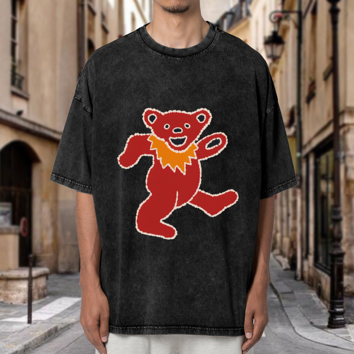 Grateful Dead Blue Tie Dye Dancing Bear washed graphic T-shirt, product image