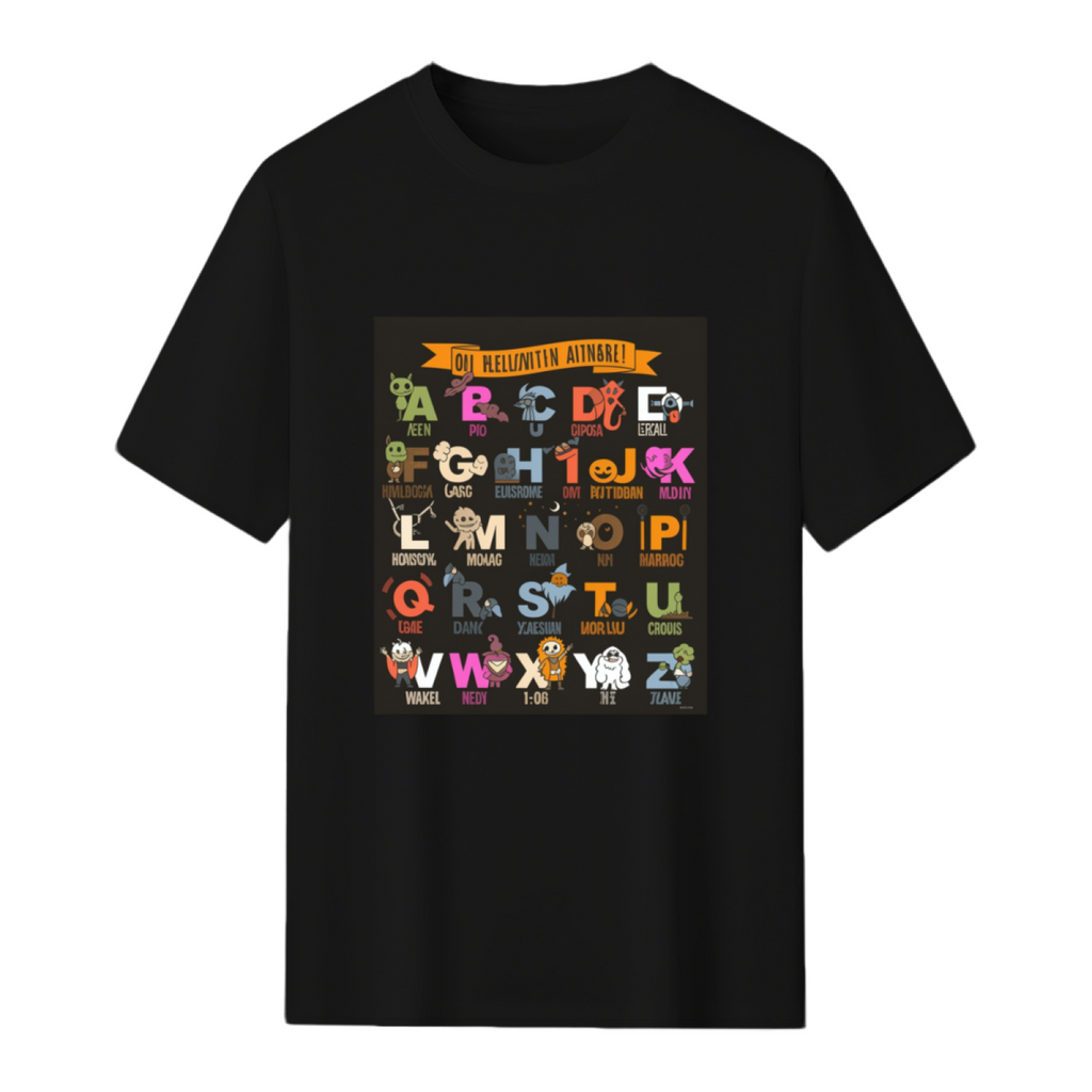 Spooky Halloween Alphabet Graphic T-Shirt