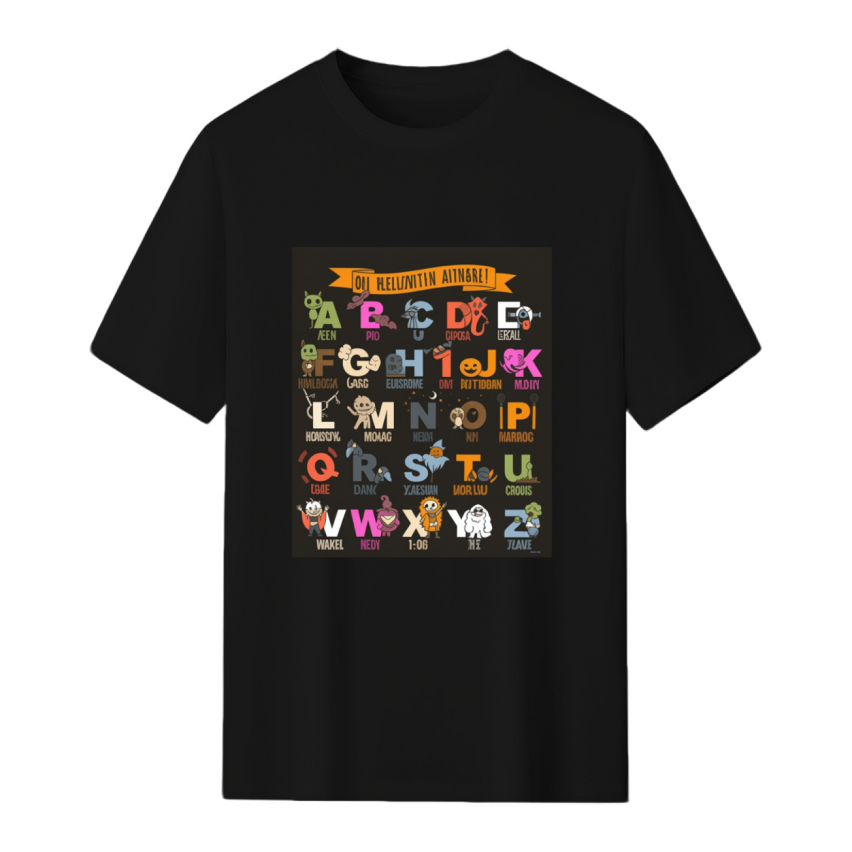 Spooky Halloween Alphabet Graphic T-Shirt