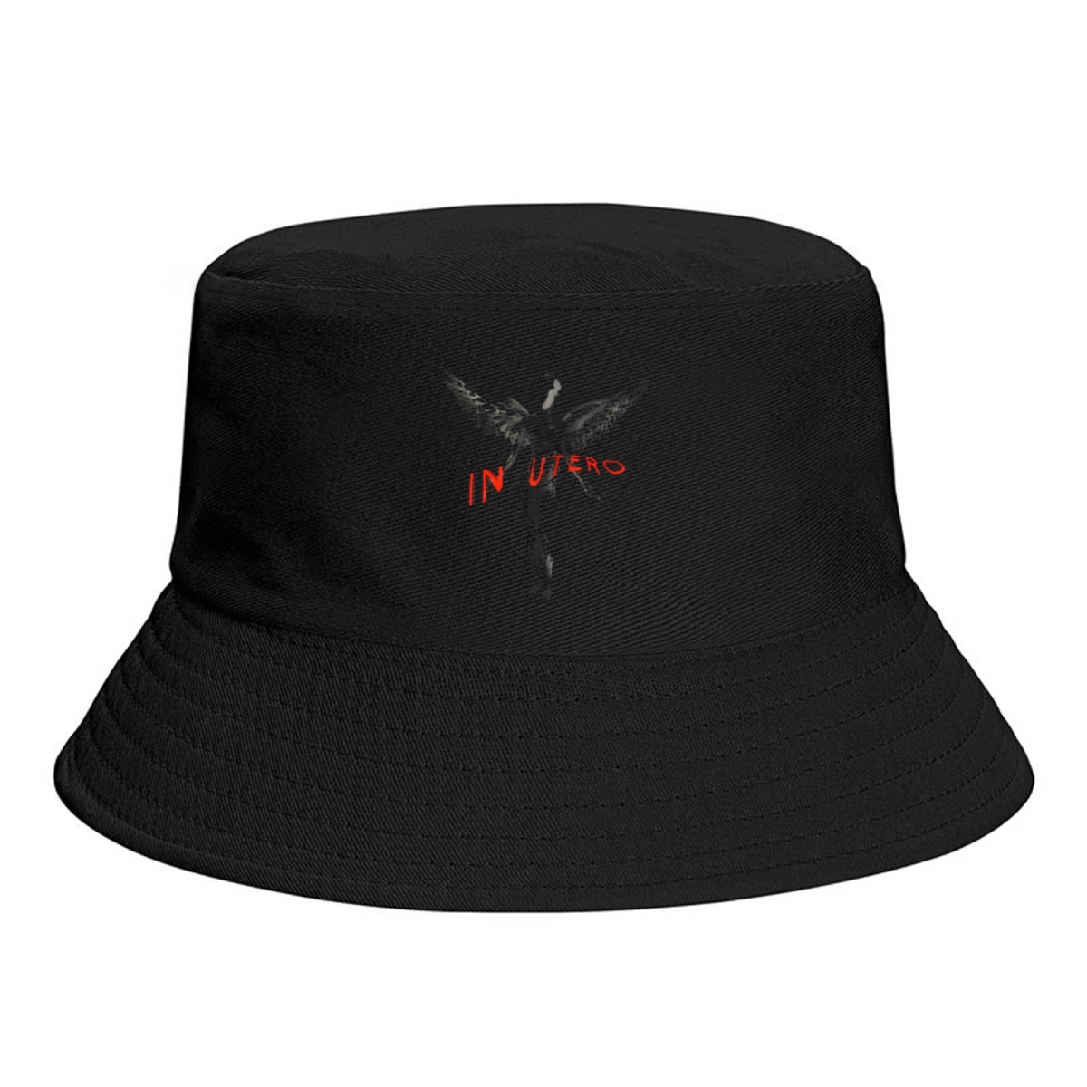 Nirvana Dark In Utero Angel Bucket Hat with dark In Utero angel artwork