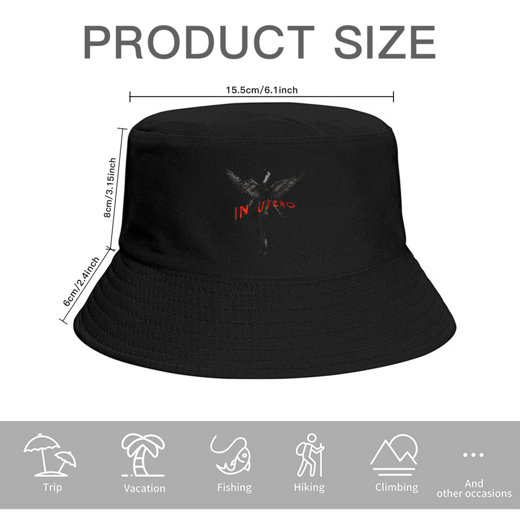 Nirvana Dark In Utero Angel Bucket Hat product image with dark In Utero angel artwork