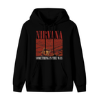 Nirvana Something in the Way Red Radio Hoodie, product image featuring the red radio-inspired artwork design